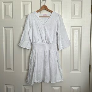 Pink Lily White Dress Size L